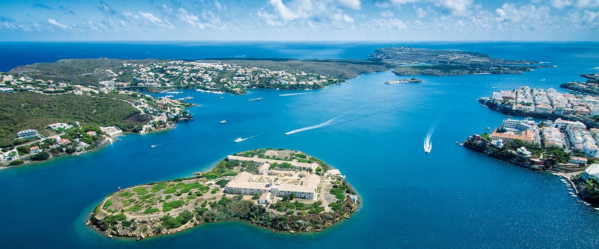 An aerial view of Mahon, Minorca